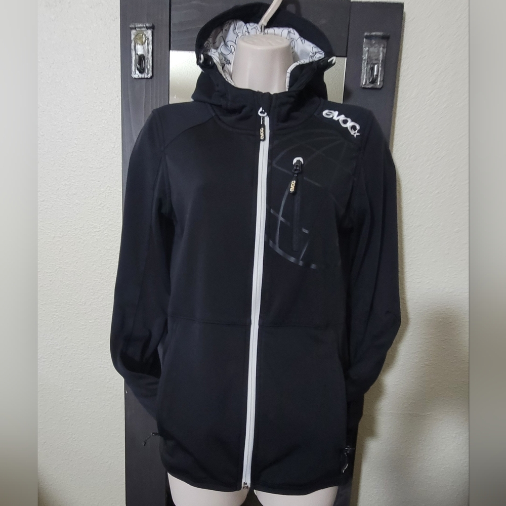 EVOC Hooded Cycling/MTB Athletic Jacket Black/Silver Small